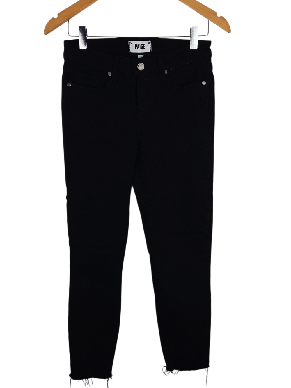 PAIGE Black Mid-Rise Verdugo Cropped  Jeans 26 Fridge